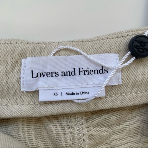 Lovers + Friends Women's Cream Beige Ollie Cargo Trouser Flare Leg Size XS, NWT - Picture 7 of 11